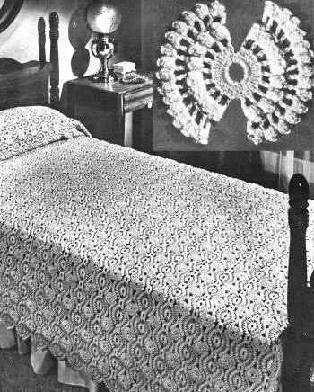 Oval Motifs Bedspread Crochet Pattern