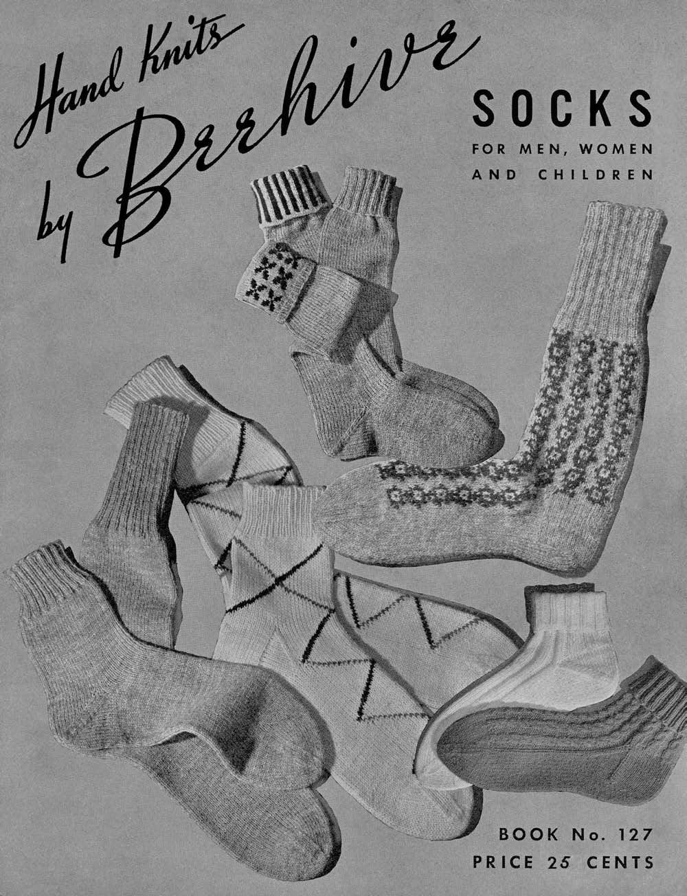 Socks for Men Women Children Vintage Knitting Patterns Book