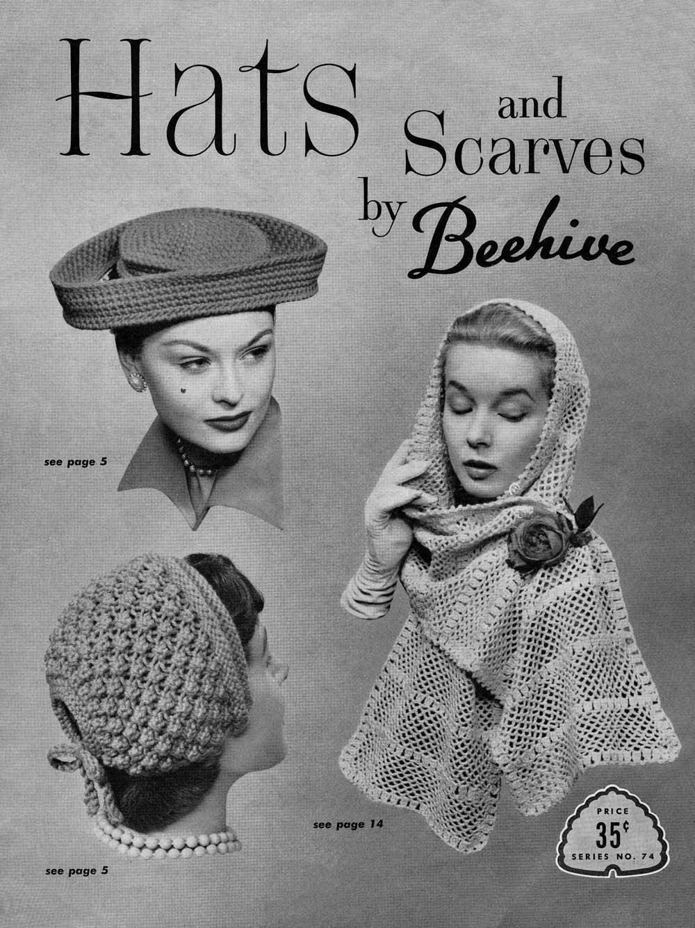 Hats and Scarves Vintage Knitting Crochet Patterns Book