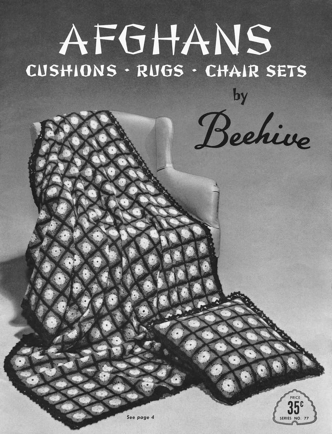Afghans Vintage Knitting Crochet Patterns Book 77