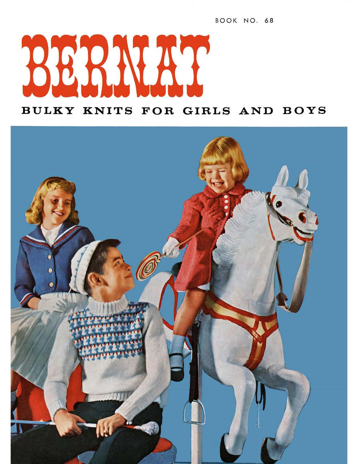 Bulky Knits for Girls and Boys Vintage Knitting Pattern Book
