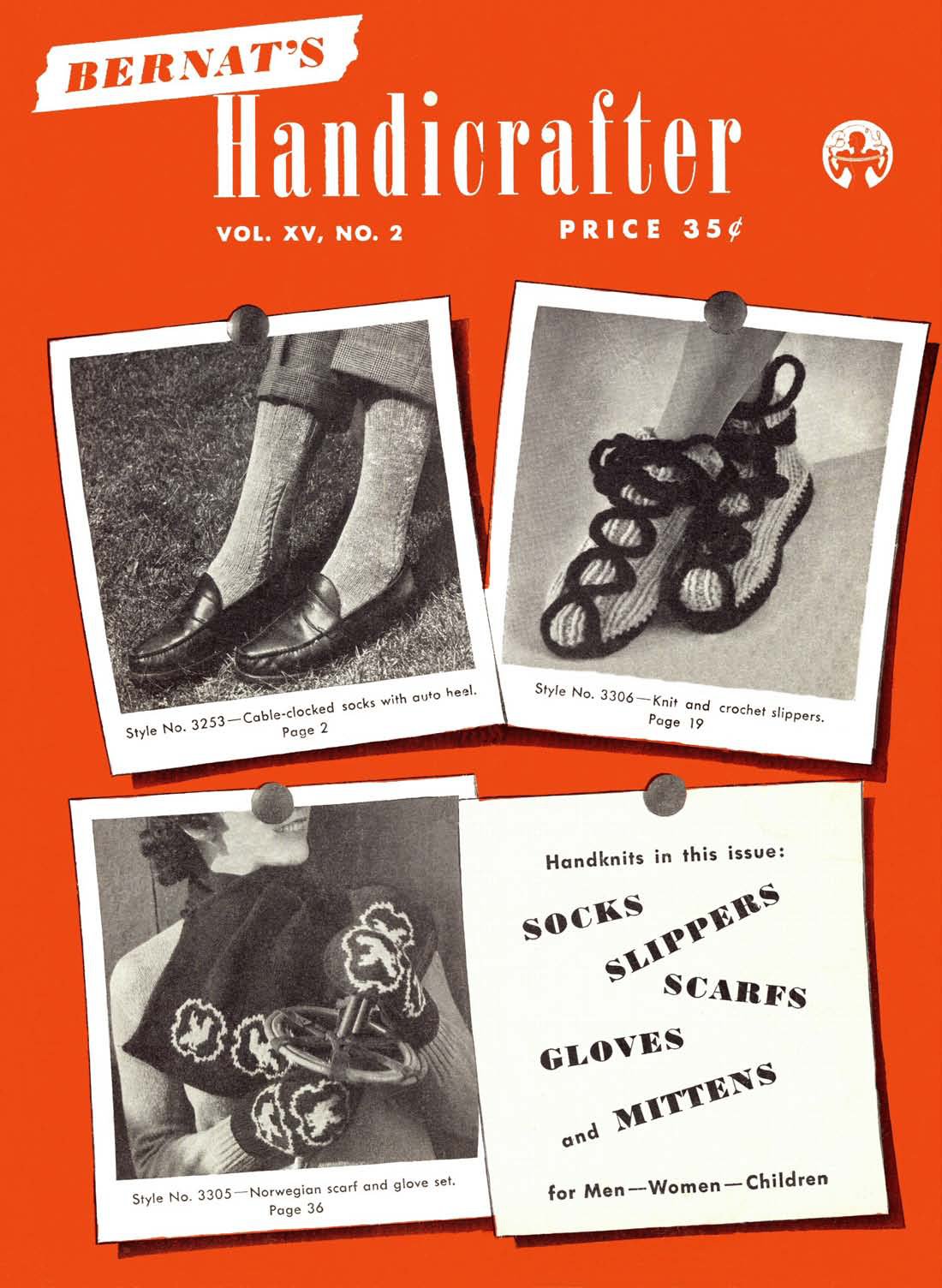 Socks Slippers Scarves Gloves Mitts Vintage Knitting Patterns Book
