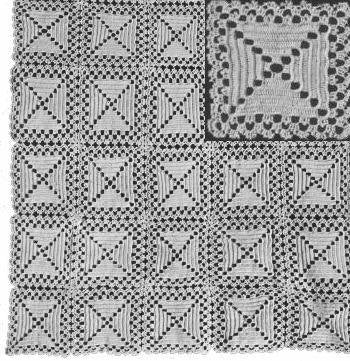 Betsy Ross Motif Bedspread Crochet Pattern