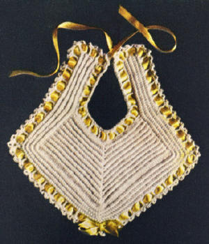 Baby Bib with Ribbon Crochet Pattern