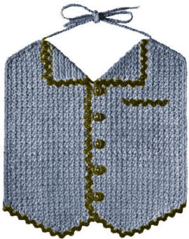 Baby Boy's Bib in Shirt Design Crochet Pattern