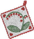 Bleeding Hearts Trivet or Pot Holder Crochet Pattern