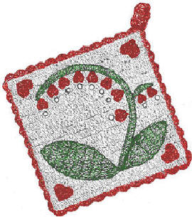 Bleeding Hearts Trivet or Pot Holder Crochet Pattern
