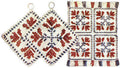 Blossoms Pot Holders, Placemat or Rug Crochet & Cross Stitch Pattern