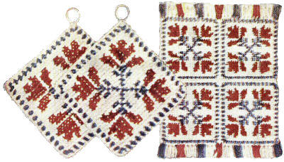 Blossoms Pot Holders, Placemat or Rug Crochet & Cross Stitch Pattern