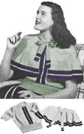 Sweater Top & Shoulder Cape Knitting Pattern B35