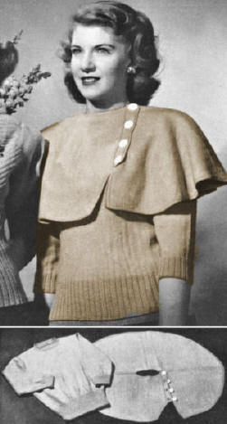 Sweater & Shoulder Cape Knitting Pattern B35