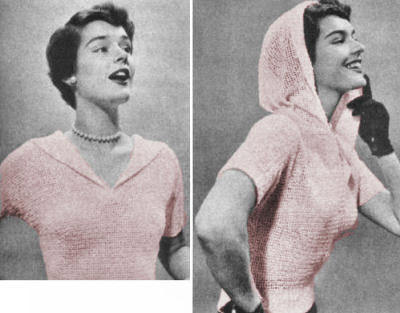 Blouse with Convertible Hood Crochet Knitting Pattern 33.5-37.5