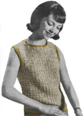 Metallic Trimmed Sleeveless Blouse Crochet Pattern 32-38