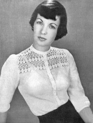 Blouse with Lacey Motif Yoke Crochet Pattern