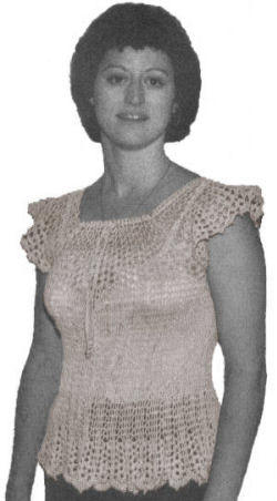 Drawstring Blouse with Peplum Crochet Pattern S M