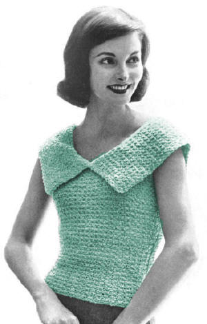 Over Blouse with Collar Crochet Pattern Sz 10-18