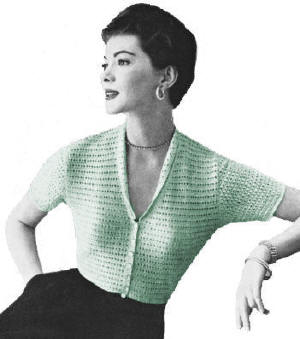 V-Neck Blouse Knitting Pattern Sz 12-20