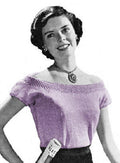 Dressy Off Shoulder Blouse Knitting Pattern Sz 12-16