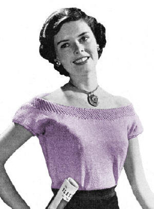 Dressy Off Shoulder Blouse Knitting Pattern Sz 12-16