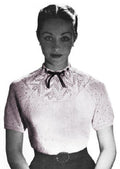 Blouse with Decorative Yoke Knitting Pattern Bust 34