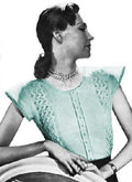 Evening Blouse with Cap Sleeves Knitting Pattern Bust 34