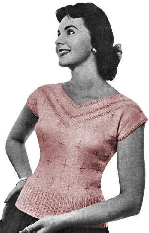 Beaded Evening Blouse Knitting Pattern Bust 36