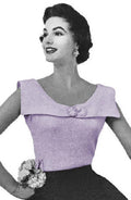 Sleeveless Blouse with Collar Knitting Pattern Sz 12 14 16