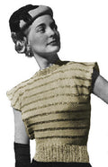 Blouse with Gold Stripes Knitting Pattern Sz 16