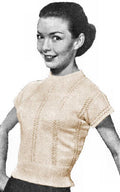 Blouse with Stripes Knitting Pattern 34-38