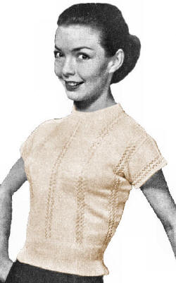 Blouse with Stripes Knitting Pattern 34-38
