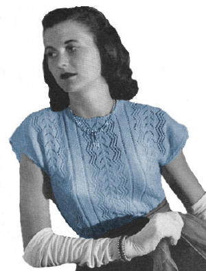 Lacey Panel Evening Blouse Knitting Pattern Bust 32-36