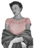 Lacey Yoke Evening Blouse Knitting Pattern Bust 32-36