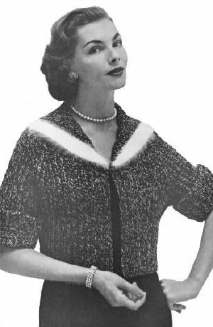Tweed Bolero Knitting Pattern Sz 12-18