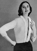 Bolero with Angora Collar Knitting Pattern Sz 12-16
