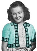Girls Bolero with Fair Isle Border Knitting Pattern Sz 8-12