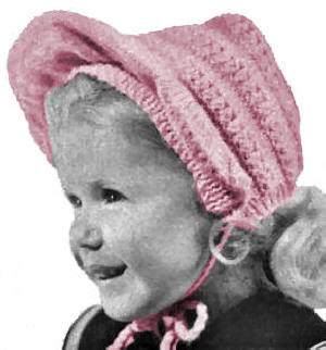 Girls Bonnet with Brim Knitting Pattern