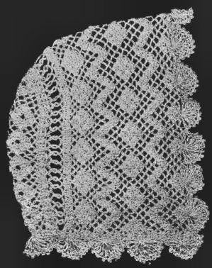 Baby Bonnet with Shell Edging Antique Crochet Pattern