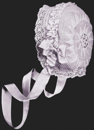 Baby Bonnet with Star Design Antique Crochet Pattern