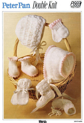 Baby Bonnets, Mittens & Booties Knitting Pattern