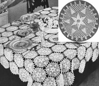 Brighter Star Motif Tablecloth Crochet Pattern