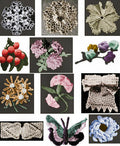 Brooches or Hair Accessories Lot 12 Crochet Patterns