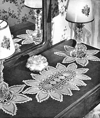 Pineapple Buffet or Vanity Set Doily Crochet Pattern