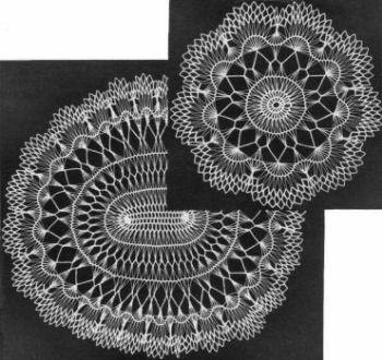 Buffet or Vanity D0ily Set Hairpin Lace & Crochet Pattern