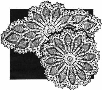 Pineapple Buffet or Vanity Set Doily Crochet Pattern