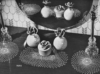 Round & Oval Doily Buffet or Vanity Set Tatting Pattern