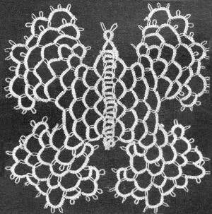 Buttefly Applique Motif Tatting Pattern