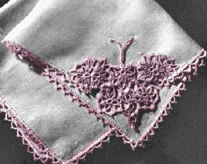 Buttefly Applique Motif & Edging Tatting Pattern