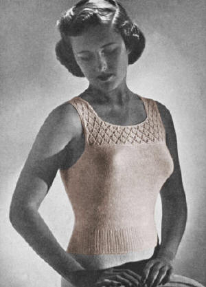 Camisole Knitting Pattern Bust 32-38