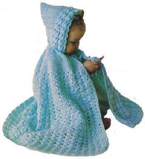 Baby Cape with Hood Crochet Pattern