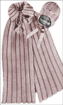 Baby Cape and Bonnet Knitting Pattern